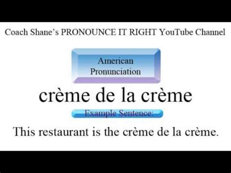 crème de la crème pronunciation